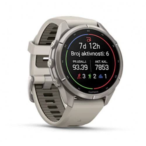 Garmin Fenix 9 PRO, 43 mm AMOLED Titanium Fog Gray/Dark Sandstone